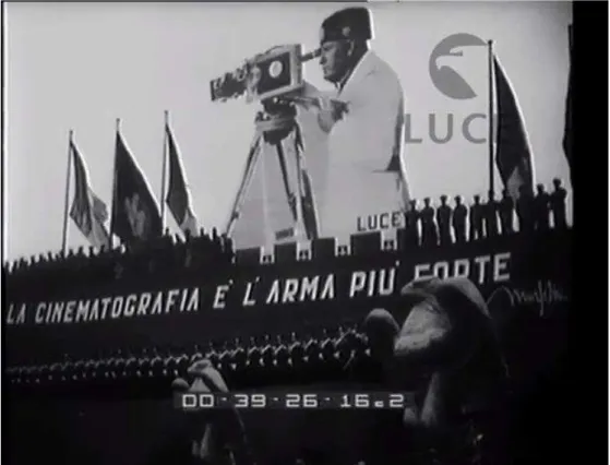 Ilustração  7  -  Fotograma  com  imagem  da  inauguração  das  obras  dos  estúdios  do  Istituto  Nazionale LUCE em Roma (Cinecittà)