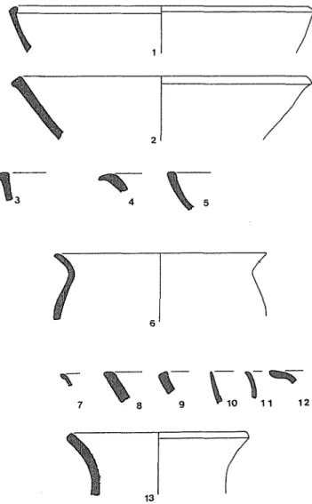 Fig.  7.  - Céramiques grises des  Il  il/eaux  2  et  3  (éch.  1/2). 