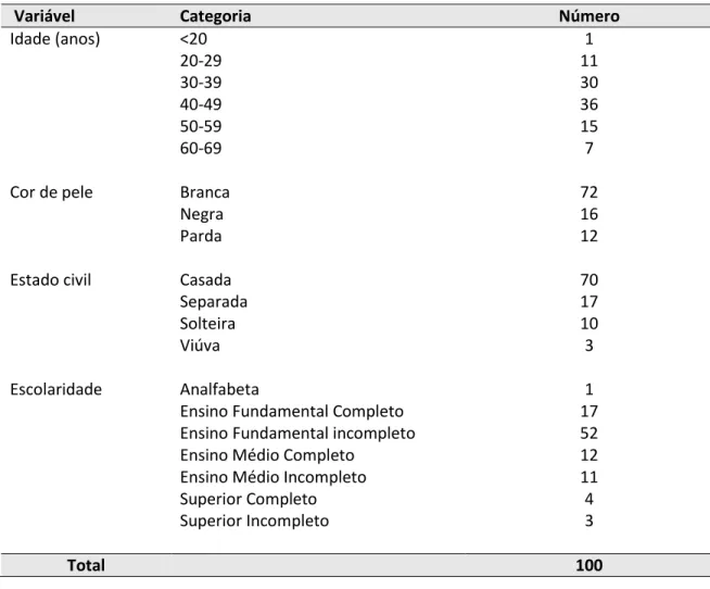 Tabela 1  –  Distribuição do número  de mulheres segundo as características  sóciodemográficas,    Hospital de Câncer de Barretos, maio a agosto de 2009