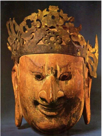 Figura 7- Máscara Gigaku: Goko (Príncipe de Wu)  Século VII, Período Asuka, 28,8 x 21,2cm