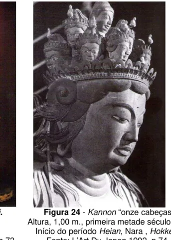 Figura 23  –  Buda Dainichi.                  Figura 24 - Kannon  “onze cabeças” .   Altura 66 cm., século X
