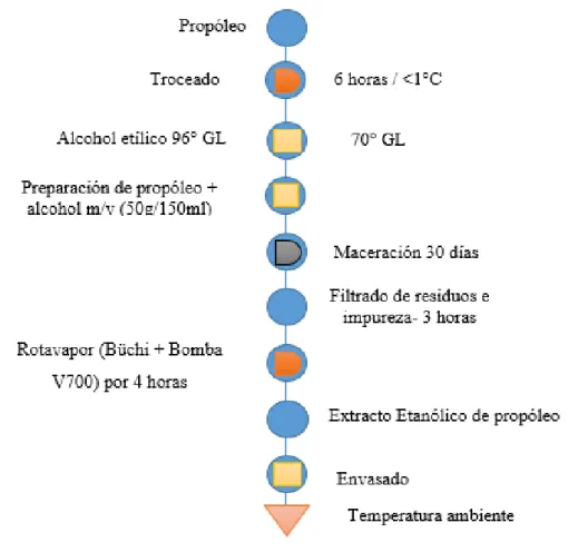 Figura 3. 1.  Flujograma de obtención del extracto etanólico de propóleo 