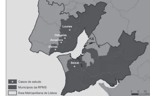 Figura 2 – Municípios integrados na Rede Portuguesa  de Municípios Saudáveis: casos de estudo.