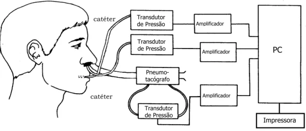 Figura 2 – Instrumentação para a determinação da área do orifício velofaríngeo  (Sistema PERCI, Microtronics Corp., Chapel Hill, NC, USA)