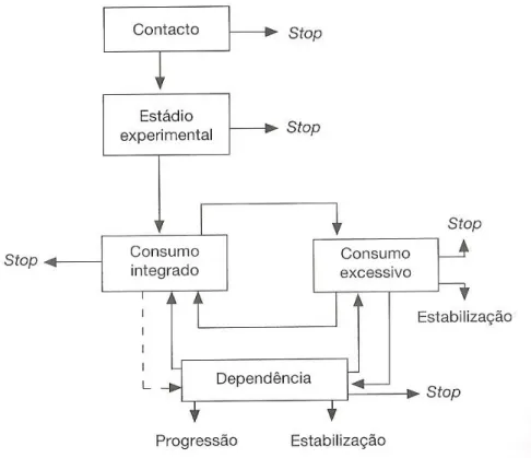 Figura 2 – Tipos de consumo de álcool e suas inter-relações (Van Dijk, 1979) 