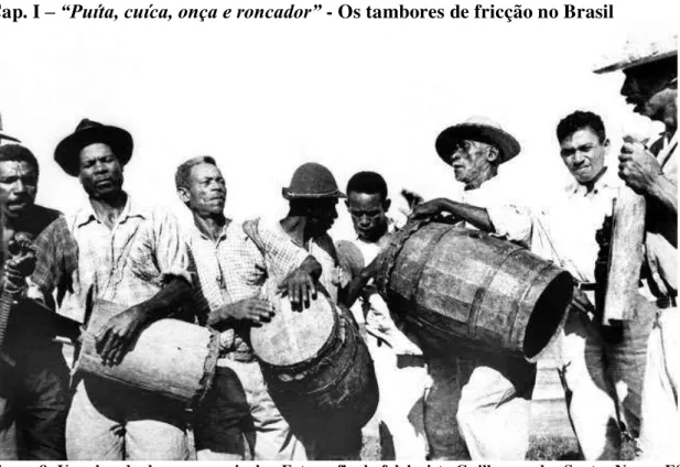 Figura 8: Uma banda de congo capixaba. Fotografia do folclorista Guilherme dos Santos Neves, ES,  c.1950