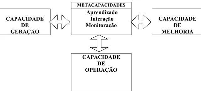 Figura 2.1 – Classificação das Capacidades Tecnológicas da empresa – Funcionais e Meta  Fonte: adaptado de Costa (2003) 