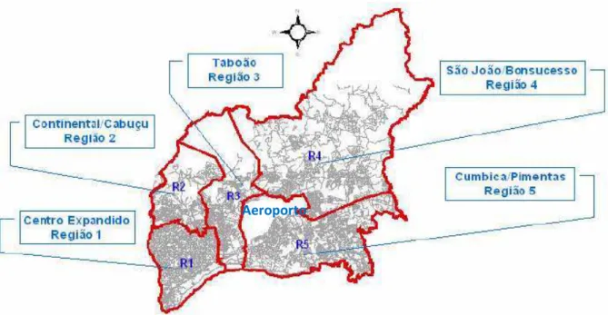 Figura 3: Divisão Regional do espaço urbano do município 