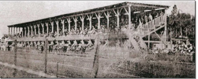 Fig. 8. Dia de corridas na Mooca. Rara foto das primeiras arquibancadas do hipódromo, construídas em madeira