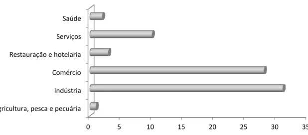 Figura 3 - Distribuição das empresas participantes por setor de atividade 