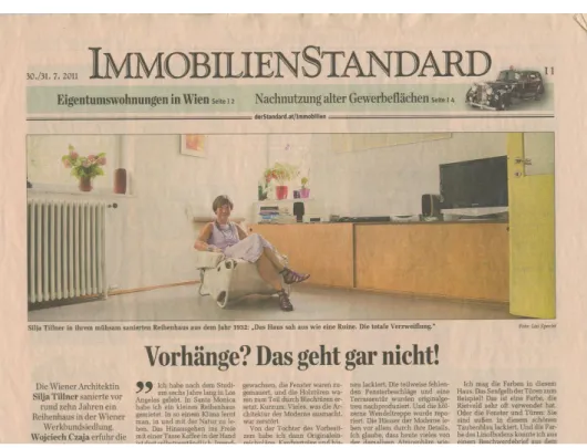 Fig. 7 - Television broadcast confronting the model case of Tilda’s renovation project with the  poor condition of the Werkbund council houses; uploaded by Tilda on YouTube 5 March 2010; 