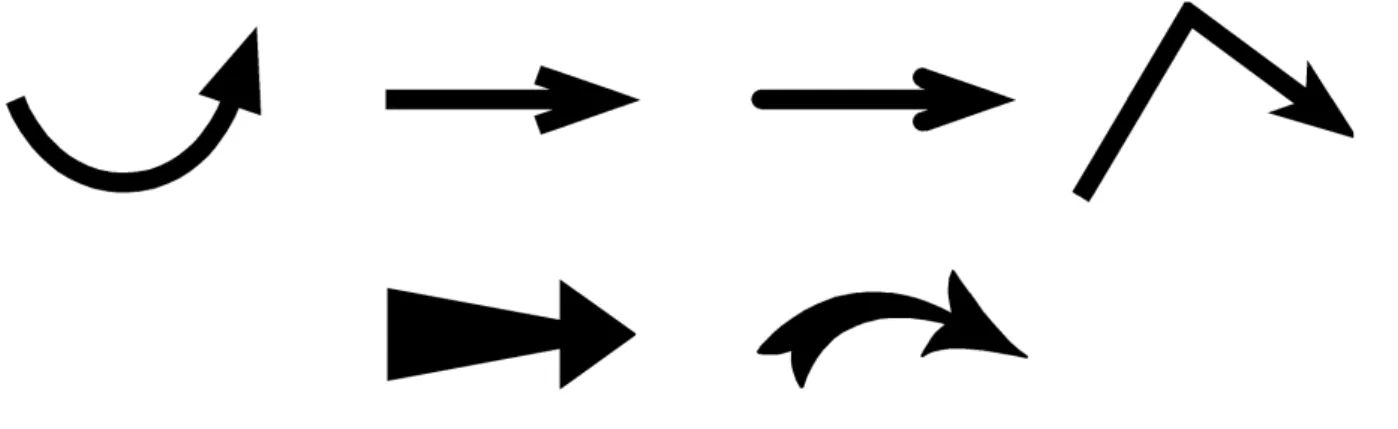 Figura 2: Outras formas de hastes com pontas de seta. Fonte: imagem da autora (2012).