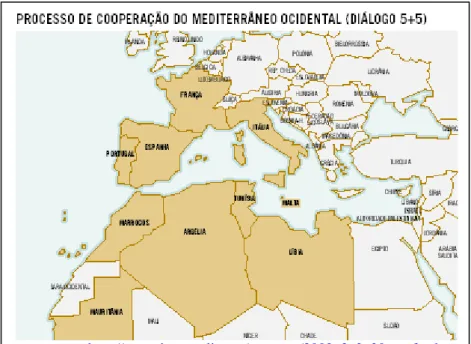 Figura 14 – Países do Processo de Cooperação do Mediterrâneo Ocidental 