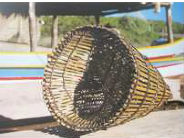 Figura  35  -  Covo  de  cipó  com  taquara  para  pesca  no  rio.  Fonte:  Instituto  Paranaense  de  Desenvolvimento Social, 1995.