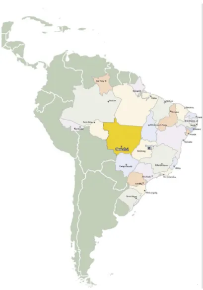 Figura 01: Localização de Cuiabá em relação ao Brasil       Fonte IPDU