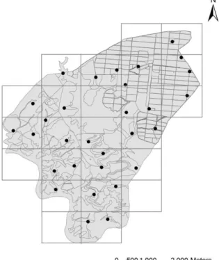 Figura 4. Localização das estações de cheiro na Herdade do  Esporão.