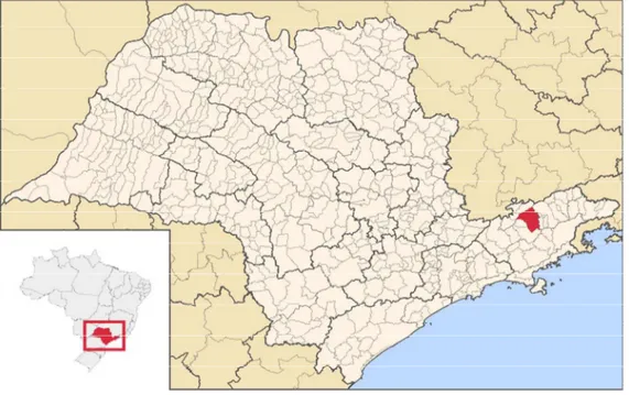 Figura 1 –  Mapa da Localização do  município  de  Pindamonhangaba  no Estado de  São Paulo 