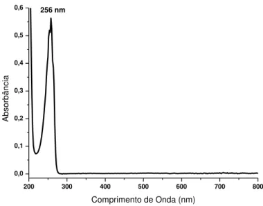 Figura 10 – Espectro de absorção da piridina em solução aquosa. 