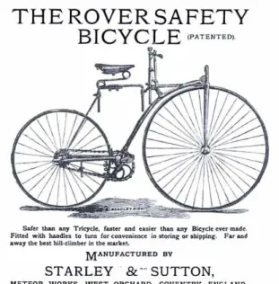 Ilustração 24 - Safety bicycle em comercial da época  FONTE: EVOLUTION OF THE BICYCLE, 2014