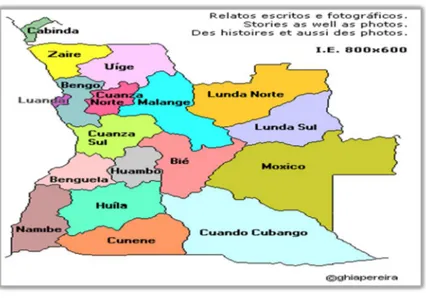Figura II – Divisão Territorial de Angola por Províncias 