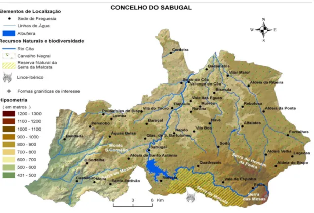 Figura 1.3. Mapa da perspetiva Natural do concelho do Sabugal