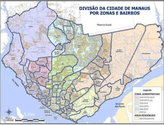 Figura 1 Localização da cidade de Manaus, capital do Estado do Amazonas. Fonte: IBGE, 2012).