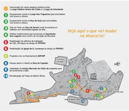 Figura 2.6 - Mapa das intervenções previstas no projeto QREN - Ai Mouraria 8