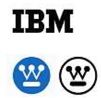 Fig. 1. Marcas gráicas das empresas  IBM, de 1956, e  Westhinghouse de 1960, desenhadas por Paul Rand.