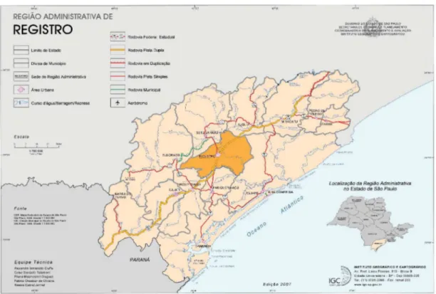 Figura 5.7 – Rodovia Régis Bittencourt – BR 116. Fonte: Instituto Geográfico e Cartográfico (IGC), (2007) 37 .       Apesar  de  não  haver  menção  explícita  ao  Vale,  o  Plano  de  Ação  foi  a  primeira  tentativa de construção de uma intervenção plan