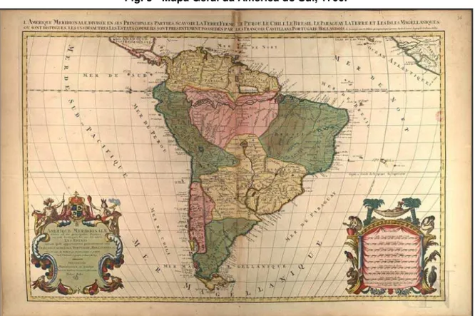Fig. 3 - Mapa Geral da América do Sul, 1700. 