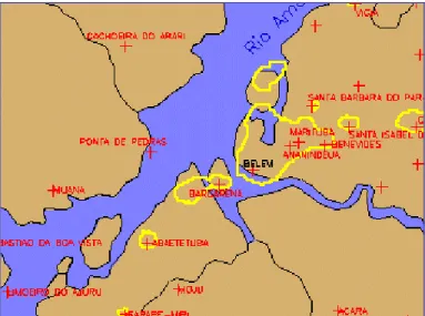 Figura 3.4 - Efeito de margens de rio para focos de luzes DMSP. 