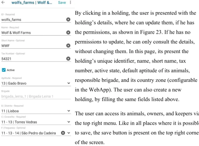 Figure 23 - Holding's details