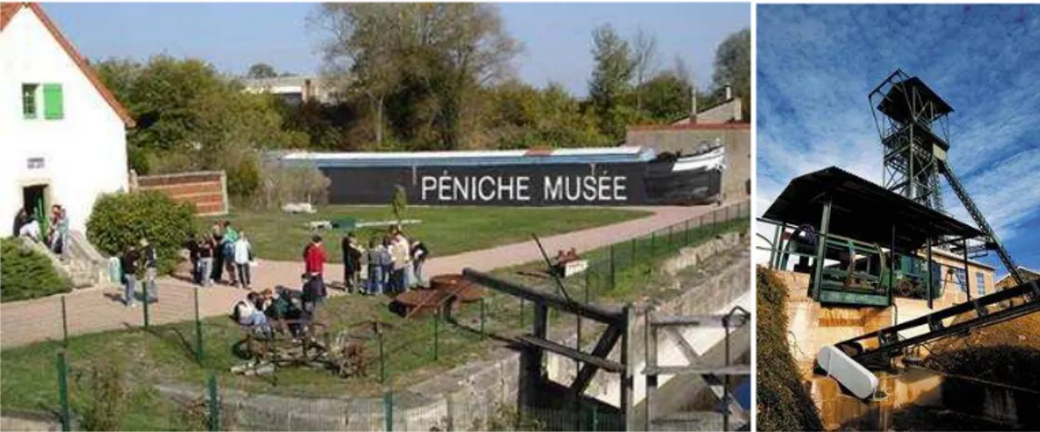 Figura 09  –  O museu do Canal e à direita o Museu da Mina. Fonte: Écomusée-Cresout-Montceau 