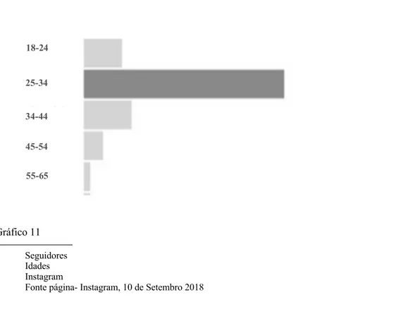 Gráfico 11  Seguidores   Idades  Instagram 