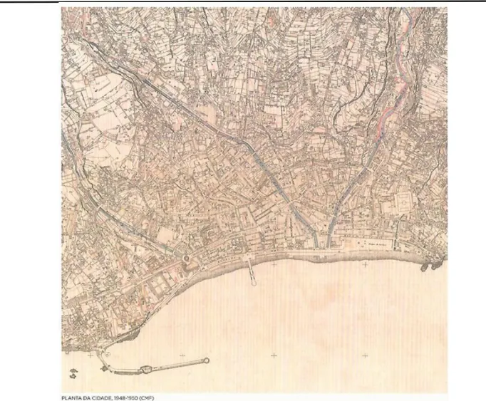Figura 9 - “Planta da Cidade, 1948 - 1950. Fonte CMF”. 100 Anos do Plano Ventura Terra, Funchal a Cidade  do Automóvel