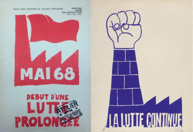 Figura 6: Cartazes de ativismo social do Atelier Populaire, Paris, França (fonte: Atelier Populaire)