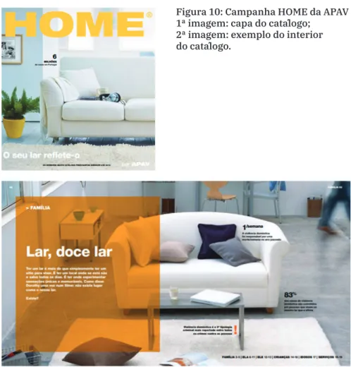 Figura 10: Campanha HOME da APAV  1ª imagem: capa do catálogo; 