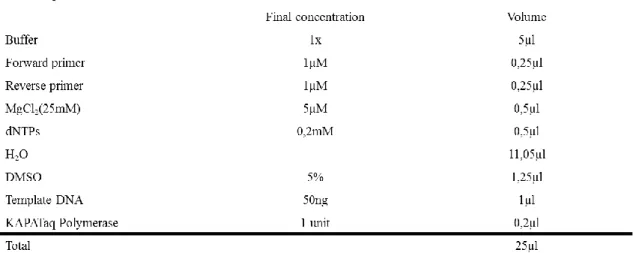 Table 2. KAPATaq PCR setup 