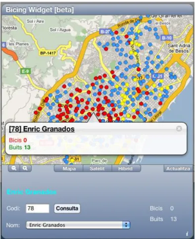 Figura 10 - Screenshots da aplicação IBicing para Iphone. 