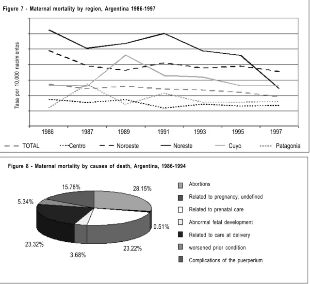 Figure 8 - Maternal mortality by causes of death, Argentina, 1986-1994