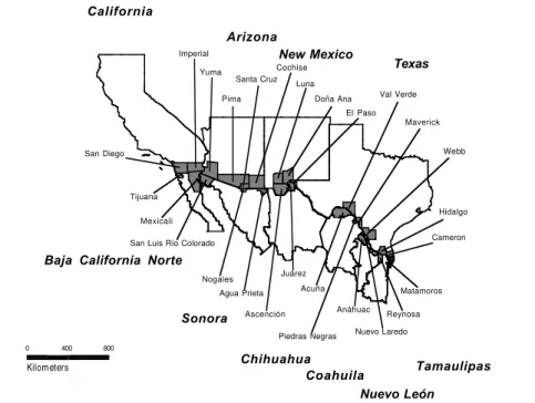 Figure 1: The Sister Communities on the United States–Mexico Border