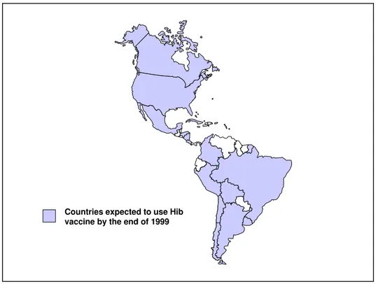 Figure 3.  Hib Vaccine Utilization in the Americas by 1999