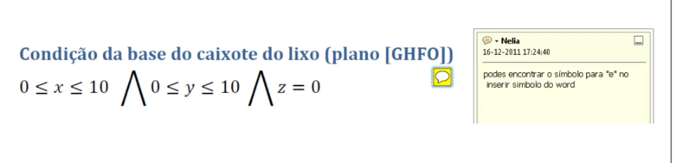 Figura 4. 10 – Exemplo de feedback em trabalho relativamente à utilização do Word  ou programa de desenho