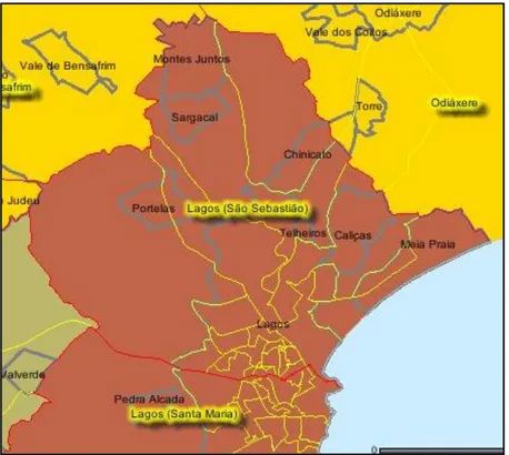 Figura 2: Principais localidades da freguesia de S. Sebastião  (Fonte: INE, 2010) 