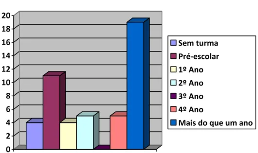 Gráfico 4 – Ano escolar leccionado 