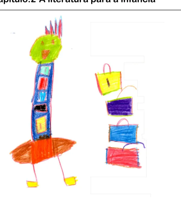Figura 3 – Ilustração da história “O pássaro da alma” por criança do 1ºciclo do ensino básico: 