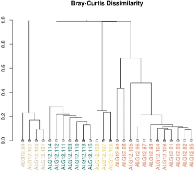 Figure  3.11  -  Cluster  analysis  of  sponge  prokaryomes  based  on  Bray-Curtis  dissimilarity  measures