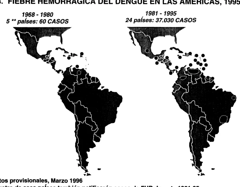 Figura 4. FIEBRE HEMORRÁGICA DEL DENGUE EN LAS AMÉRICAS, 1995&#34;