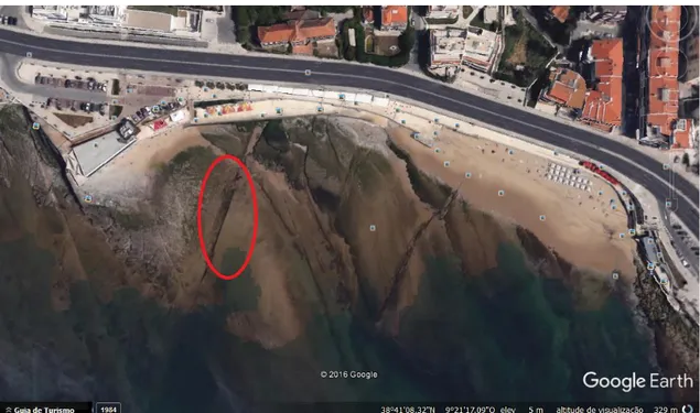 Figura 4.1 Sample collection location, Praia da Parede, Cascais, Portugal (38° 41’N, 9° 