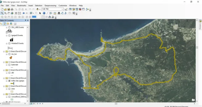 Figura 6 – Trilho de BTT processado em ArcGIS. 